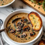 Best Mushroom Soup with Fresh Cremini Mushrooms