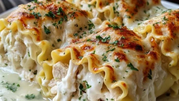 Easy Chicken Alfredo Lasagna Rolls