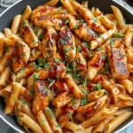 One Pan Tangy Honey BBQ Chicken Penne