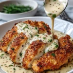 Creamy Parmesan Crusted Chicken with Garlic Sauce