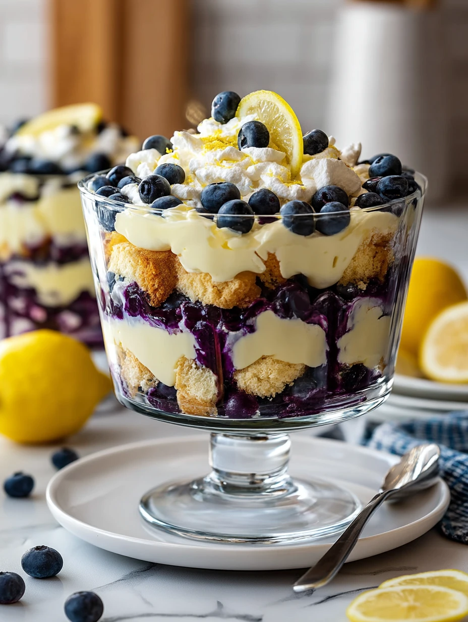 Easy Lemon Blueberry Cheesecake Trifle
