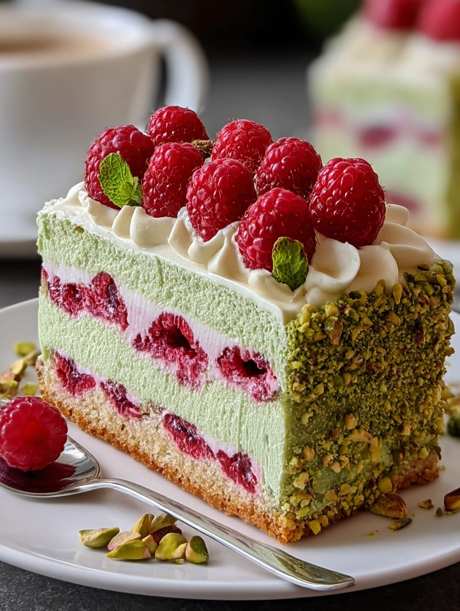 Heavenly Pistachio Raspberry Dream Cake