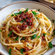 Caramelized Onion Pasta with Chilli Oil