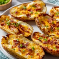 Cheddar Oven Baked Potato Skins