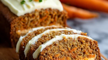 Cream Cheese Filled Carrot Cake Loaf