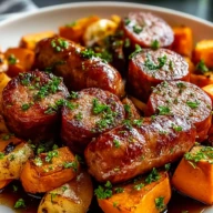Honey Garlic Sausage Sweet Potatoes