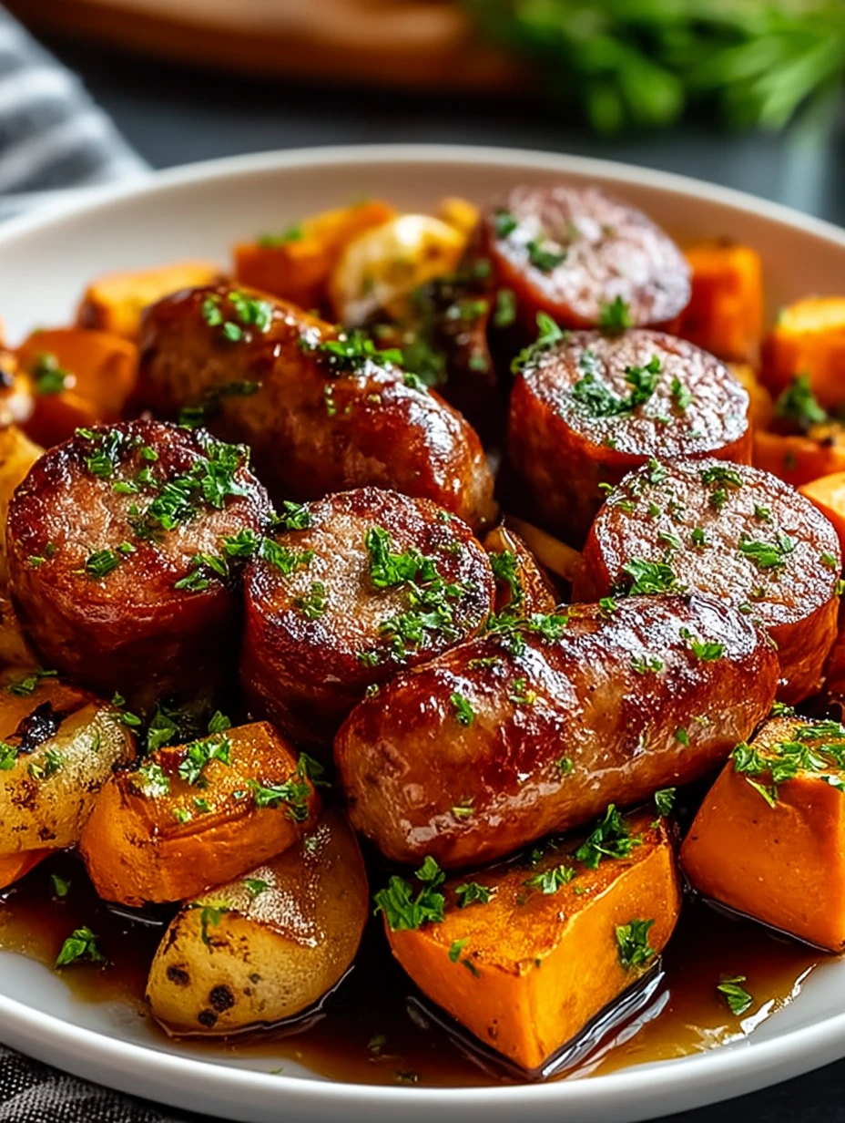 Honey Garlic Sausage Sweet Potatoes