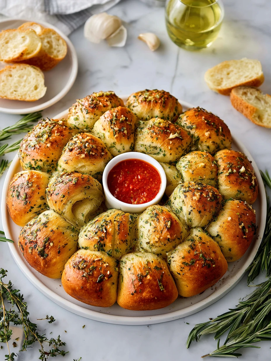 Pull Apart Garlic Bread Wreath