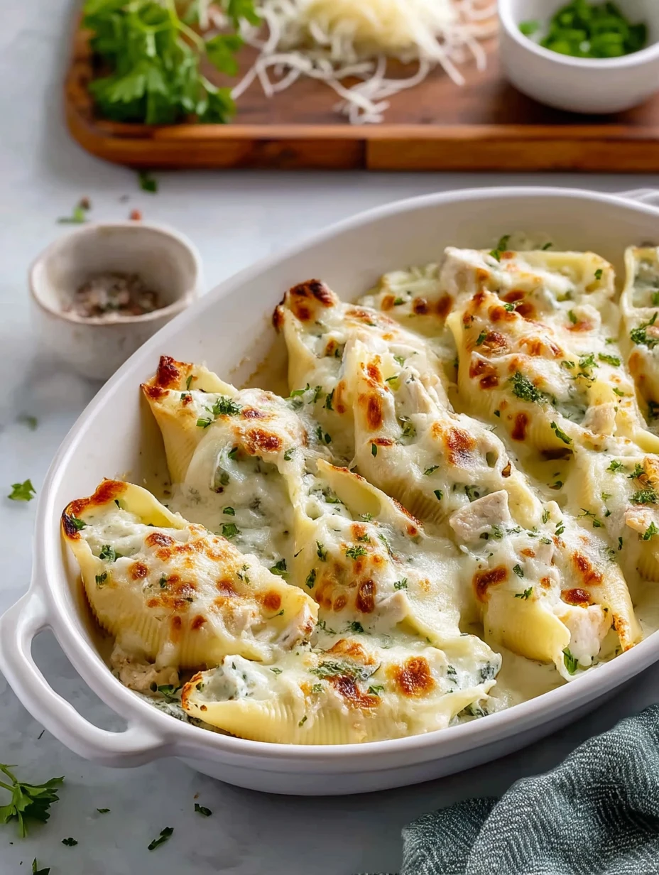 Best Baked Chicken Alfredo Stuffed Shells