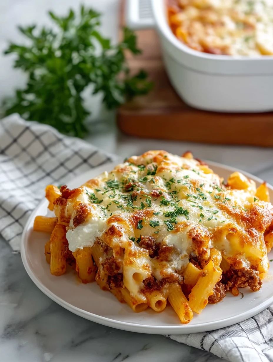 Homemade Baked Ziti With Ground Beef And Cream Cheese
