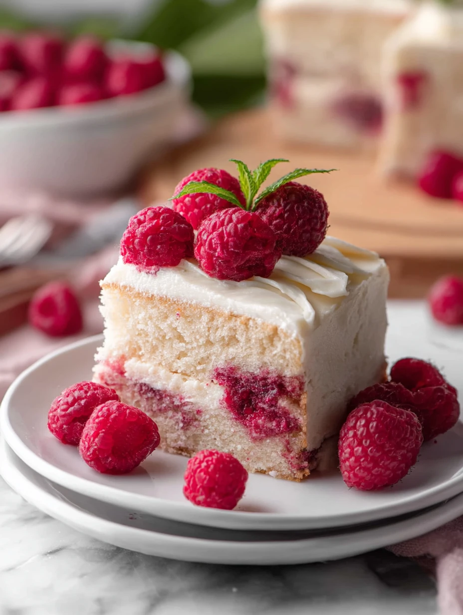 White Chocolate Raspberry Cake