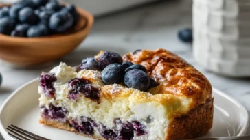 Blueberry Cottage Cheese Breakfast Bake