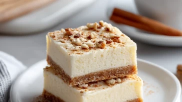Eggnog Cheesecake Bars
