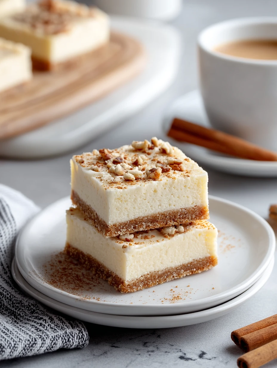 Eggnog Cheesecake Bars
