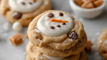 The Best Melted Snowman Peanut Butter Cookies