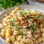Slow Cooker Garlic Parmesan Chicken Pasta