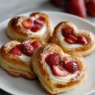 Strawberry Cream Cheese Heart Danishes