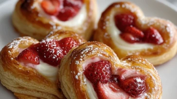 Strawberry Cream Cheese Heart Danishes