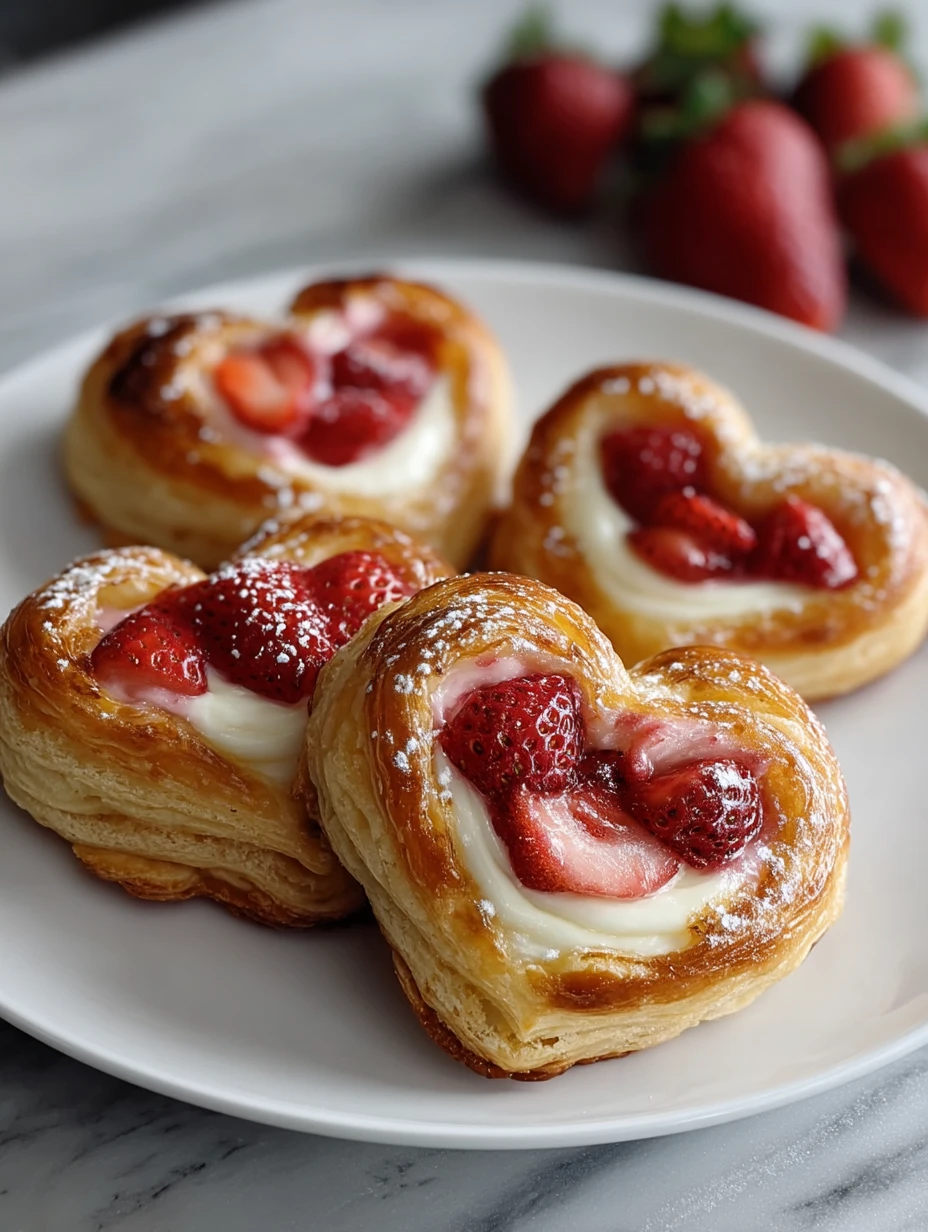 Strawberry Cream Cheese Heart Danishes