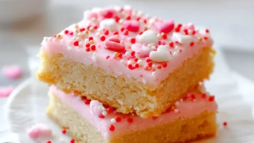 Valentine's Day Frosted Sugar Cookie Bars