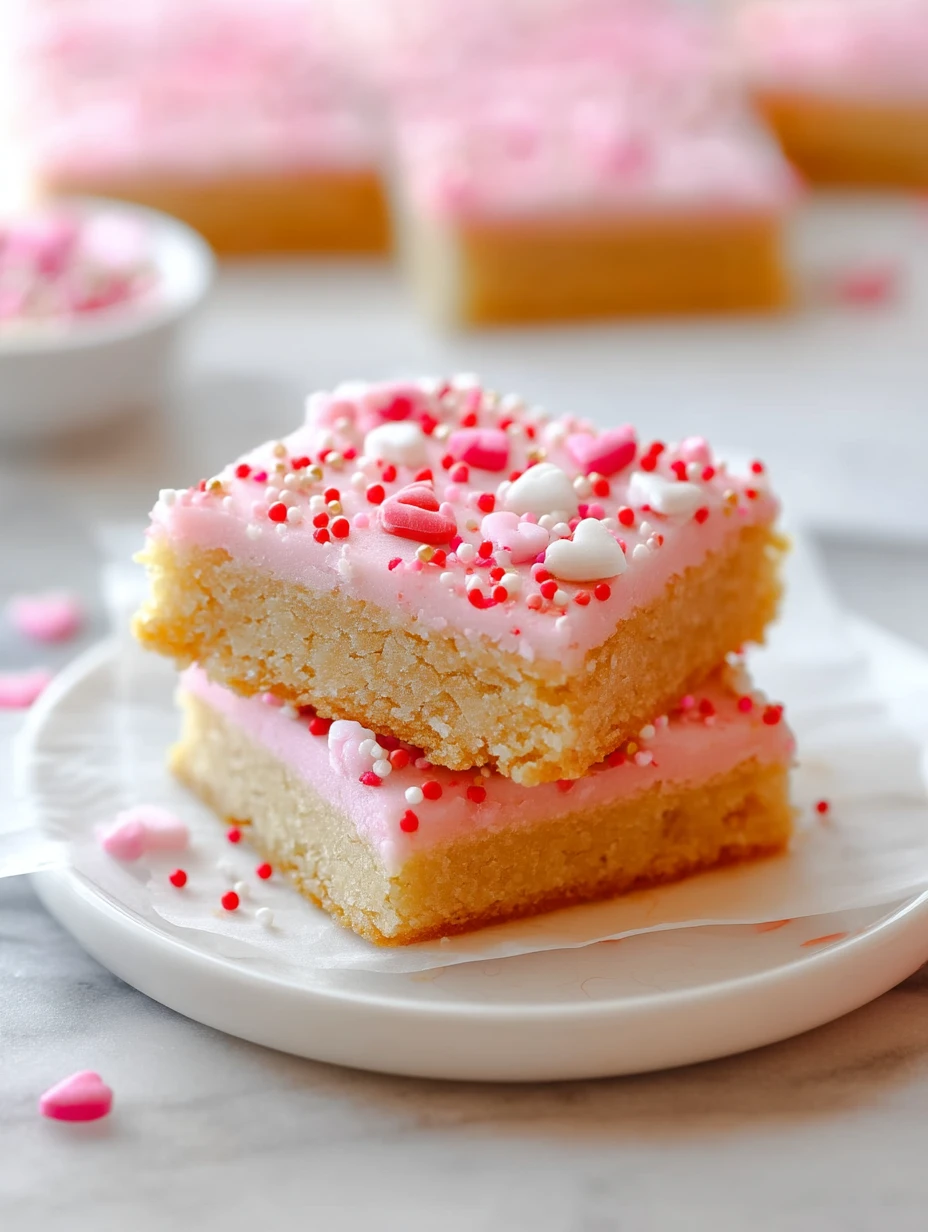 Valentine's Day Frosted Sugar Cookie Bars