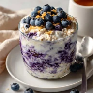 Blueberry Cottage Cheese Overnight Oats