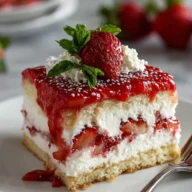 Strawberries and Cream Dream Layer Cheesecake Cake