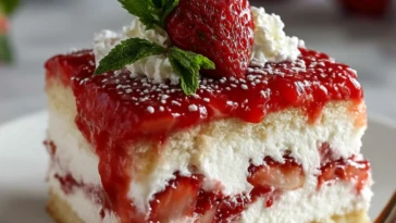 Strawberries and Cream Dream Layer Cheesecake Cake