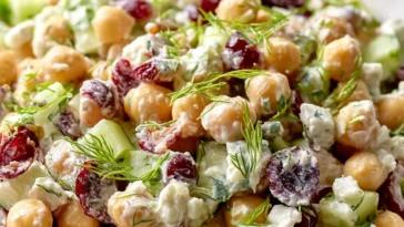Chickpea Cranberry Salad (Creamy Feta Dressing)