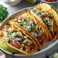 Perfect Slow Cooker Shredded Chicken Tacos