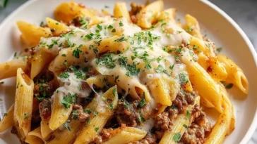 Best Cheesy Ground Beef Pasta
