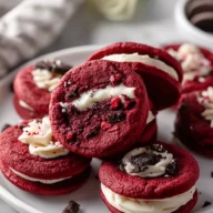Homemade Red Velvet Oreo Cookies