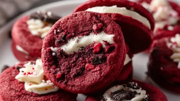 Homemade Red Velvet Oreo Cookies