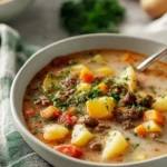 Homemade Ground Beef and Potato Soup