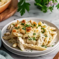Simple Chicken Alfredo Casserole