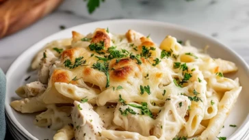 Simple Chicken Alfredo Casserole