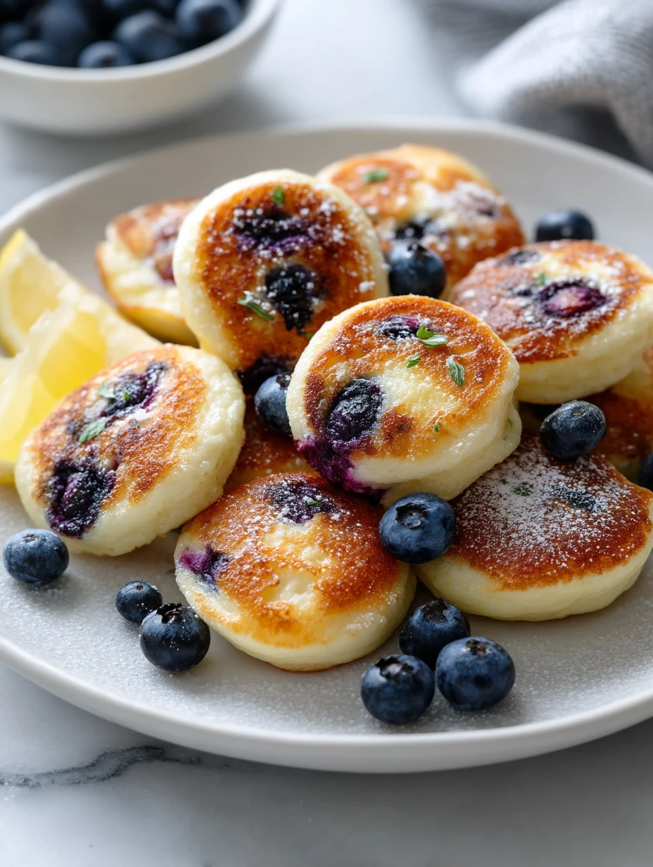 Blueberry Lemon Cottage Cheese Pancake Bites