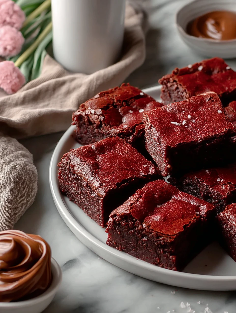 Chocolate Red Velvet Nutella Brownies