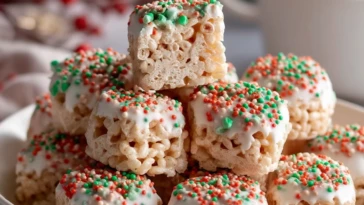 Christmas Rice Crispy Treats With Sprinkles
