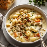 Creamy Chicken Macaroni Cheese Soup