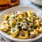 Crock Pot Cheesesteak Tortellini Recipe