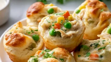 Easy Chicken Pot Pie Bites with Biscuits