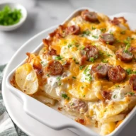 Easy Pierogi Casserole with Sausage