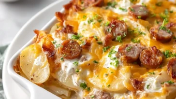 Easy Pierogi Casserole with Sausage