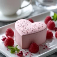 Heart-Shaped Raspberry Mousse
