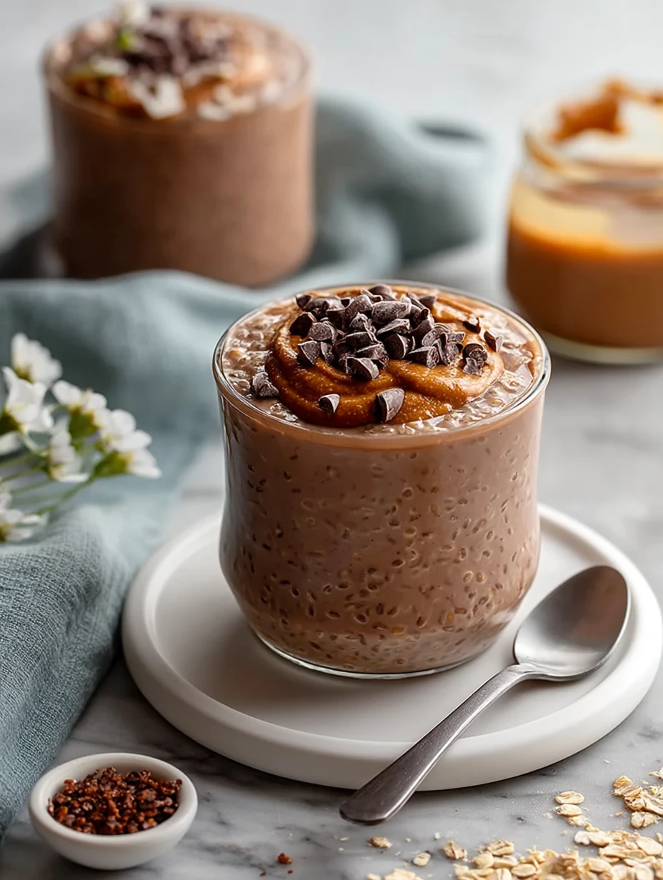 High Protein Chocolate Peanut Butter Overnight Oats