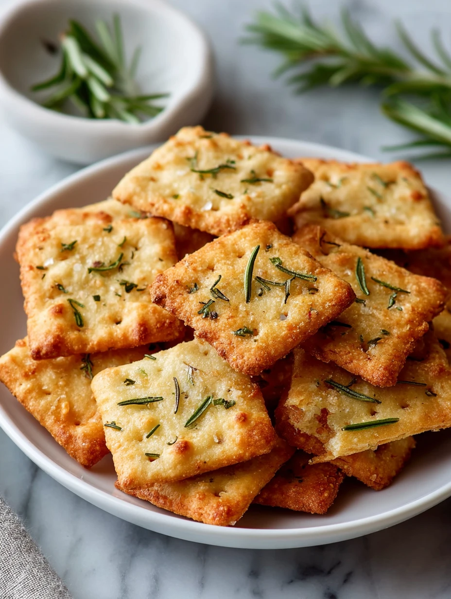 Homemade Parmesan Rosemary Crackers
