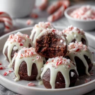 Candy Cane Brownie Bombs
