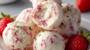 Keto Strawberry Cheesecake Fat Bombs