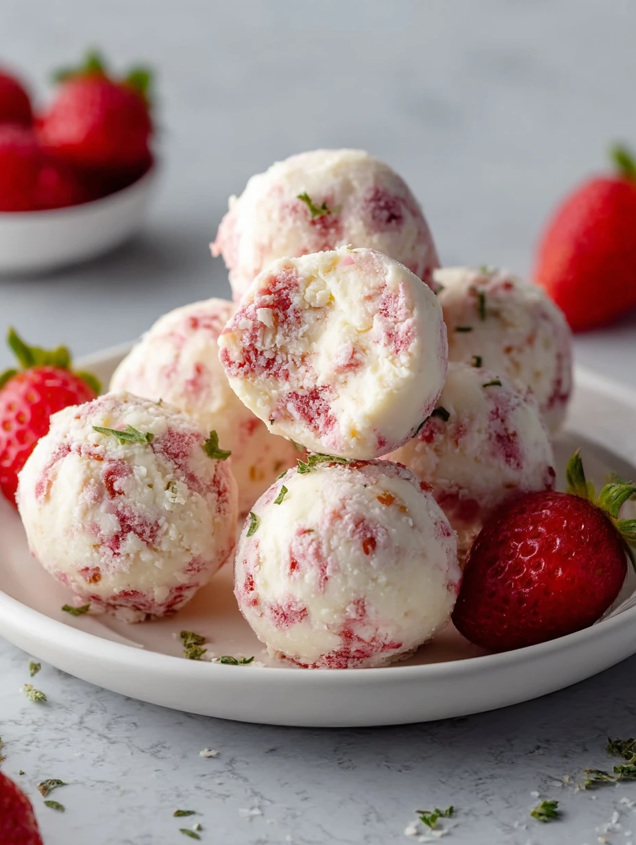 Keto Strawberry Cheesecake Fat Bombs